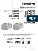 AnleitungVideokamera PanasonivHCV777