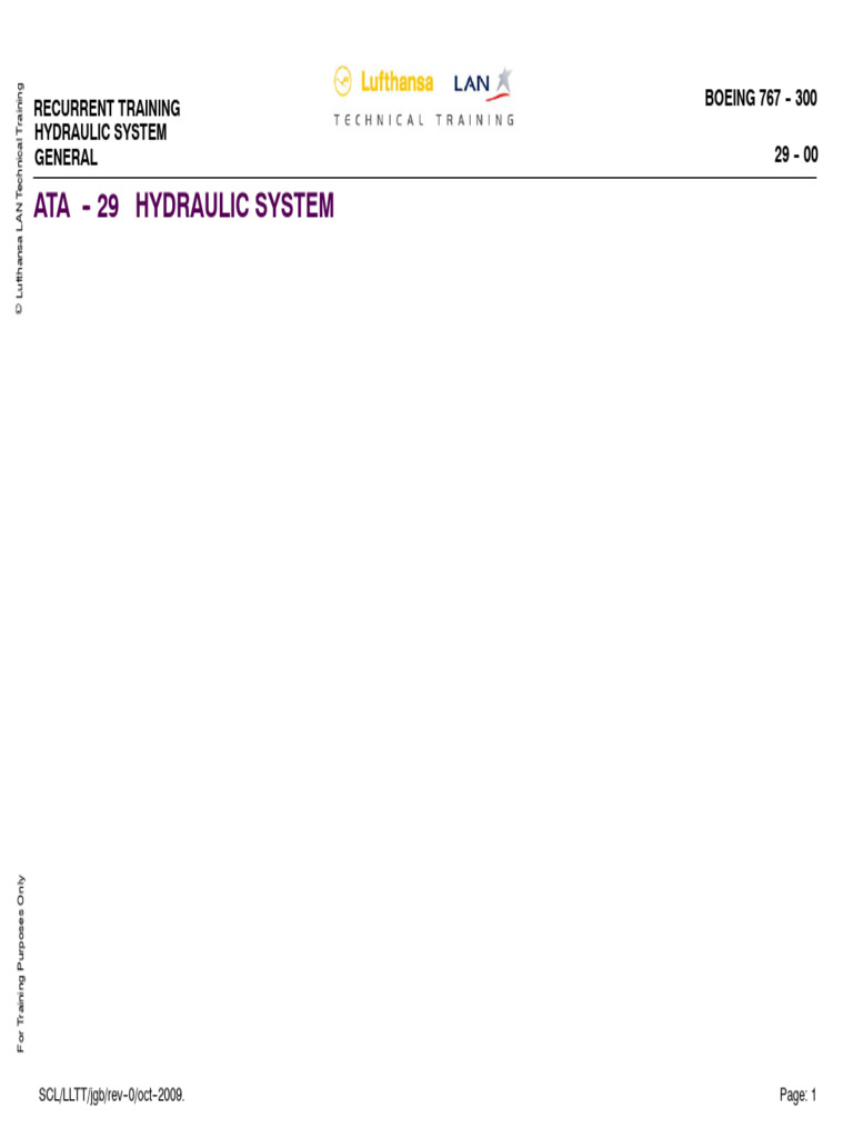 Boeing 767 Hydraulic System Overview | PDF | Pump | Valve