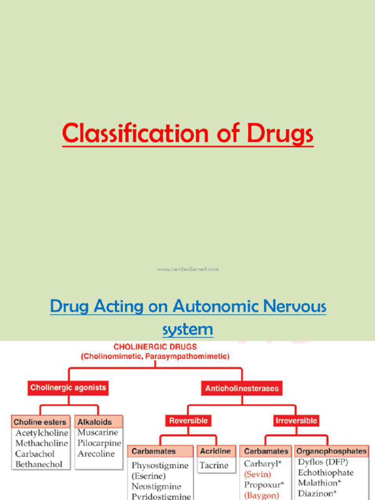 Pharmacological Classifications PDF