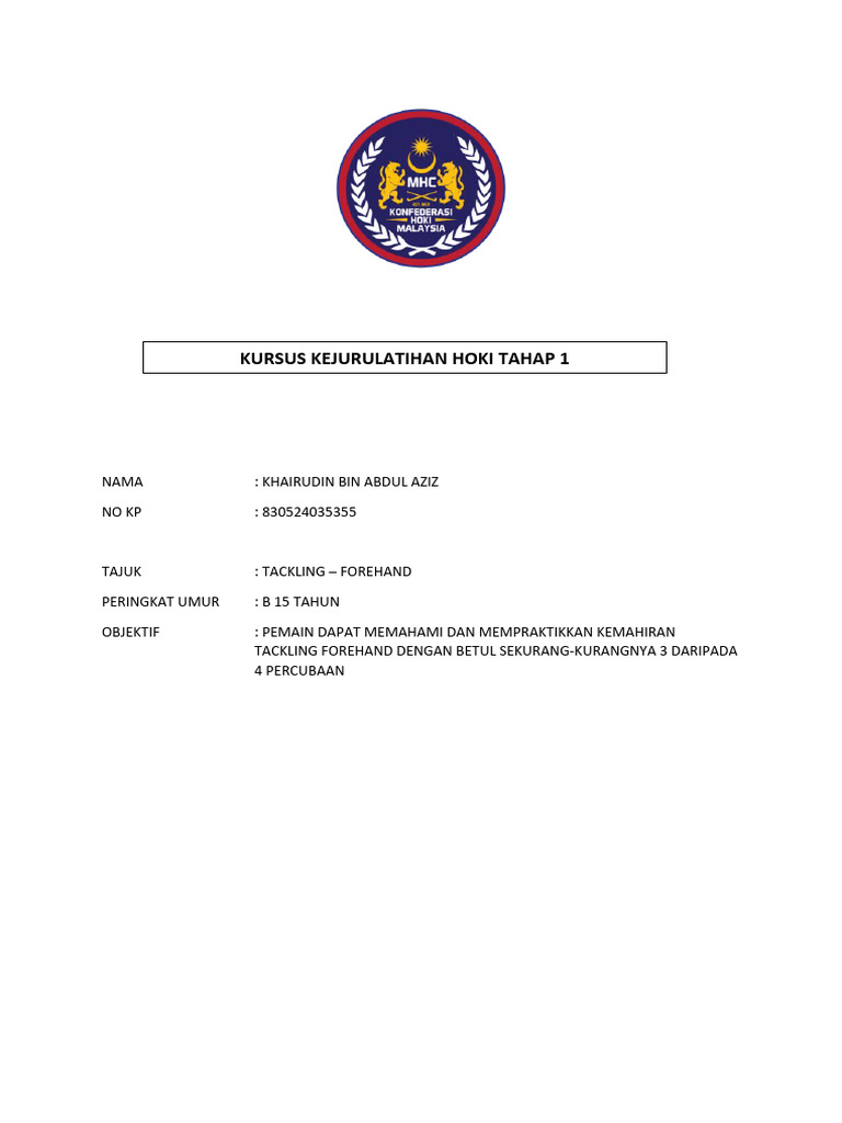 Hoki Tahap 1 | PDF