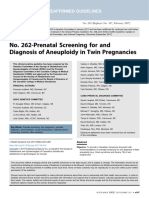 No. 262-Prenatal Screening For and Diagnosis of Aneuploidy in Twin Pregnancies