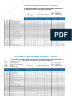 Calendario de Adquisicion de Materiales