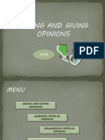 Asking and Giving Opinions