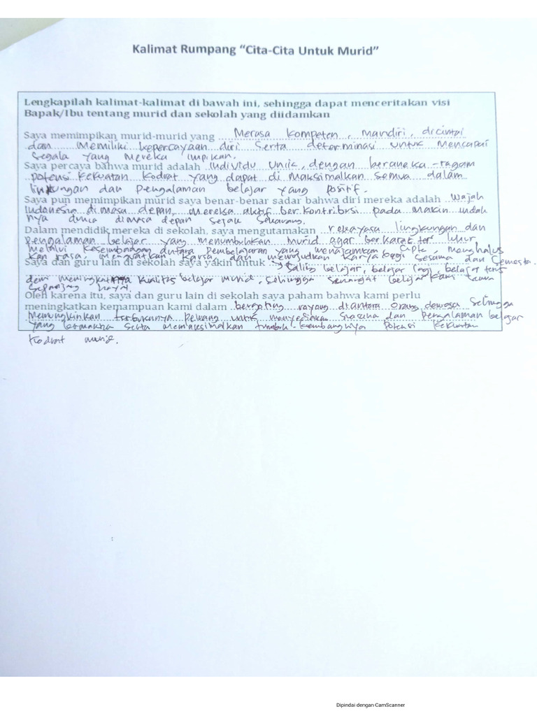 Jawaban Kalimat Rumpang Peserta Diskusi | PDF
