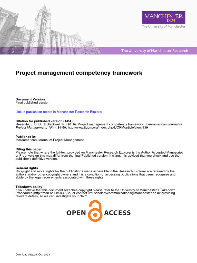 Published Project Management Competency Framework | PDF