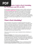 Automation Levels & Dock Scheduling