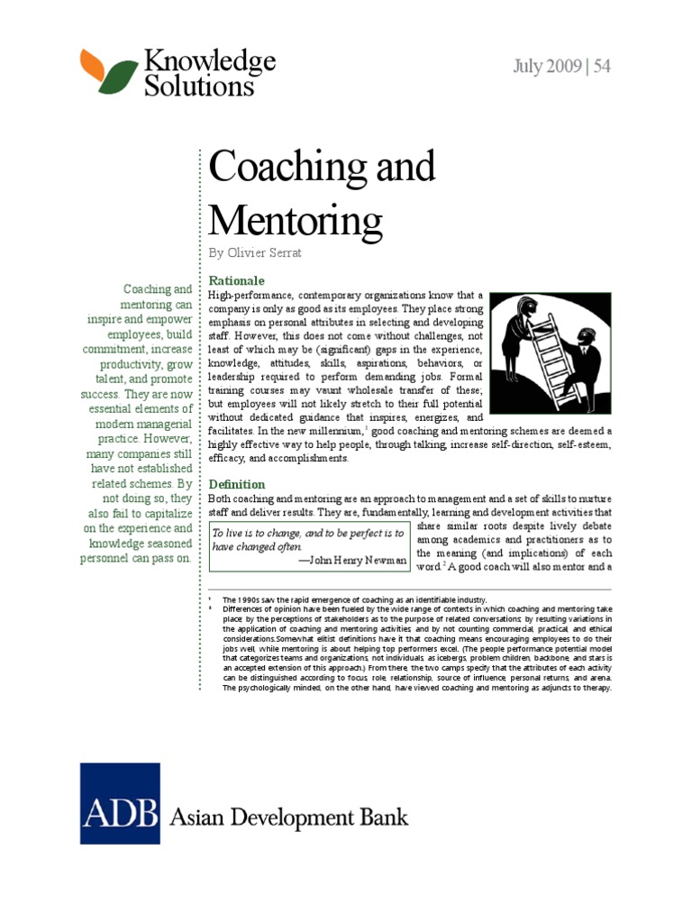 Coaching and Mentoring for Employee Growth | PDF | Asian Development ...