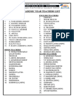 Academic Teachers Time Table