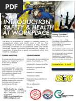 Introduction of Safety and Health at Workplace