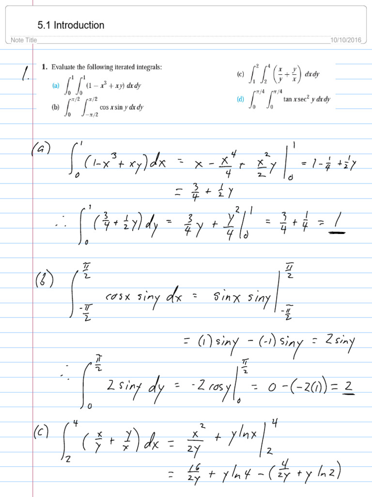 Applications Of Double And Triple Integrals Pdf