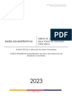 Bases Administrativas: Obras de Mejoramiento Sala Toma de Muestras Cruz Melo