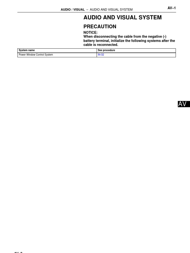 Audio and Visual System: Precaution | PDF | Frequency Modulation ...