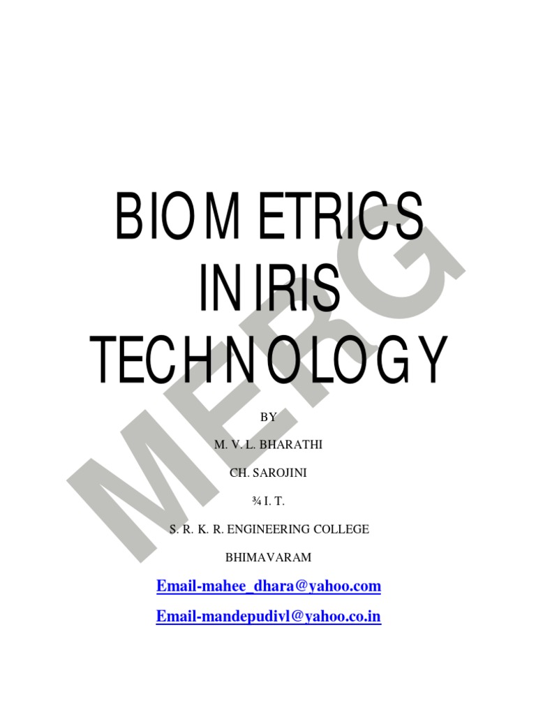 Biometric in Iris Technology PDF Biometrics Fingerprint