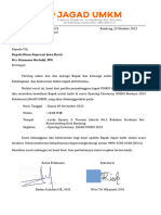 Surat Undangan Kepala Dinas Koperasi Jawa Barat