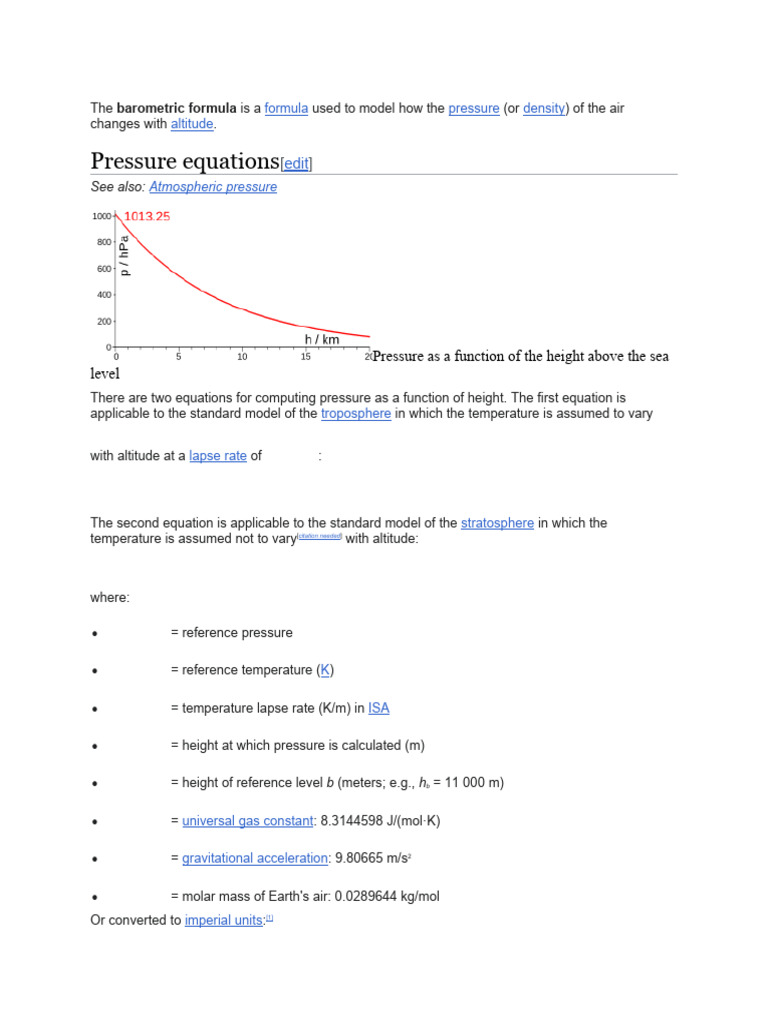 The Barometric Equation PDF
