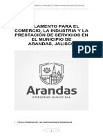 Propuesta de Reglamento para El Comercio, La Industria y La Prestación de Servicios en El Municipio de Arandas, Jalisco 1