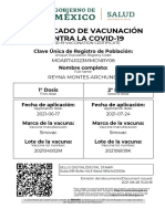 Certificado de Vacuna Reyna