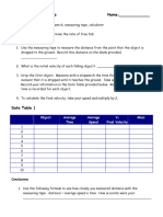 Calculating Free Fall Lab