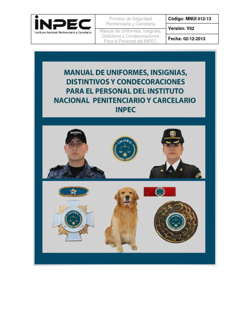 Manual de Uniformes Insignias Distintivos y Condecoraciones Para El ...