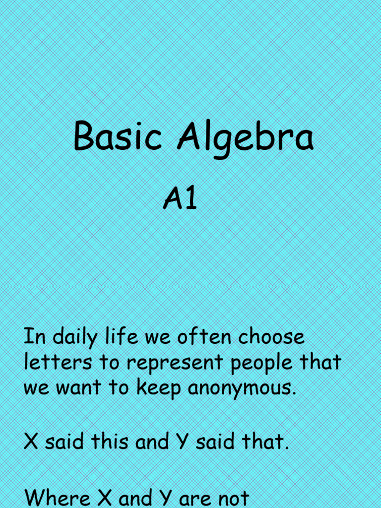 A1 basic algebra pdf algebra multiplication