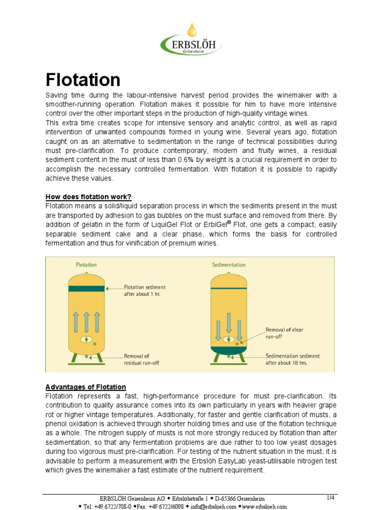 Flotation How Does Flotation Work? PDF Winemaking Fermentation