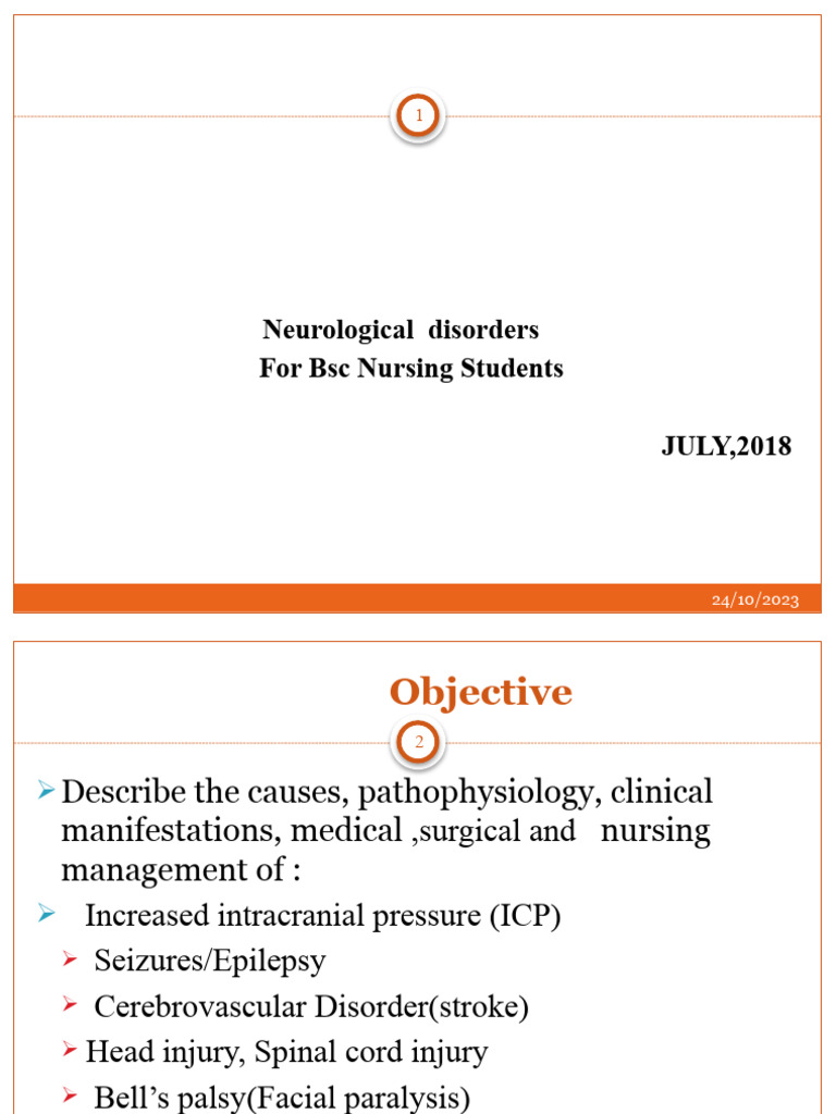 Neurological Disorders Overview for Nurses | PDF | Stroke | Epilepsy