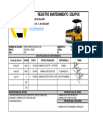 Registro de Mantenimiento Vibro Compactador DD29