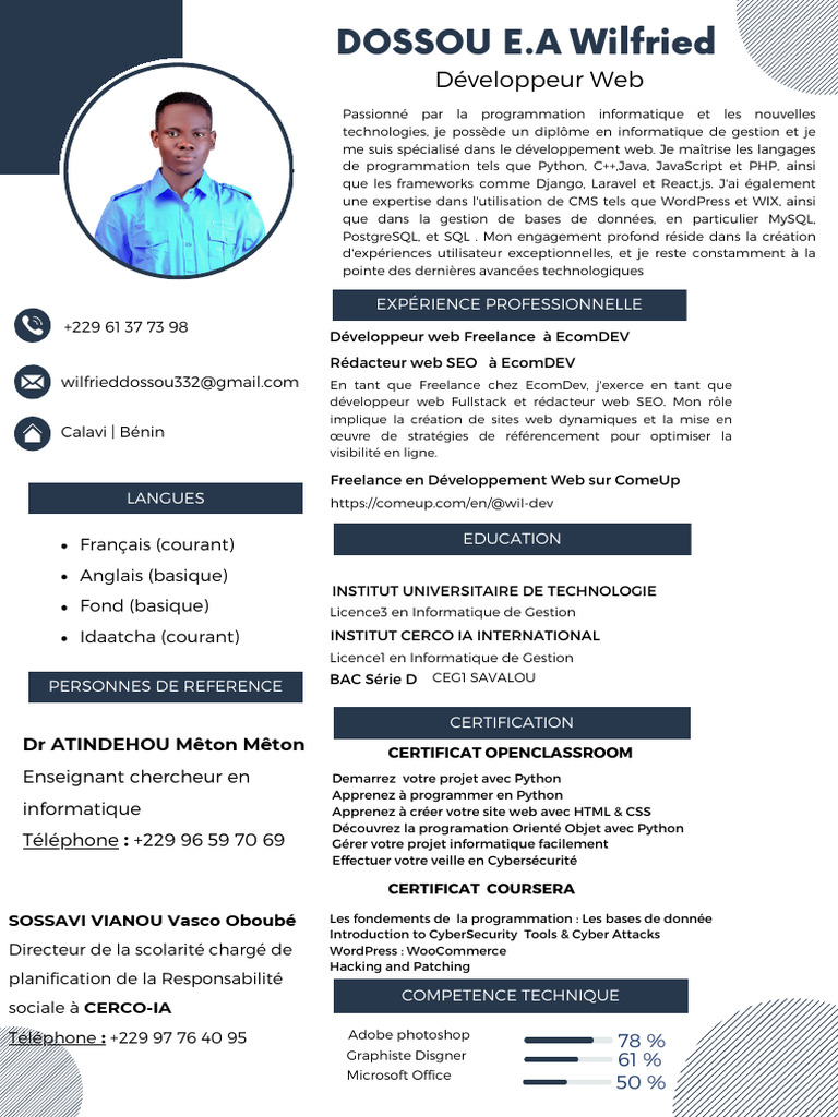 Développeur Web Freelance au Bénin | PDF | Programmation web | Internet
