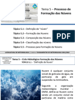 Aula 5 – Ciclo Hidrológico & Formação das Núvens