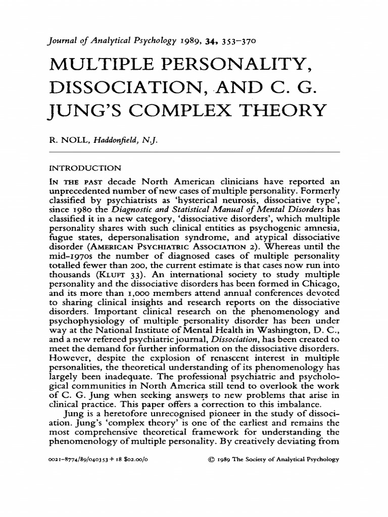 Multiple Personality Dissociation and C | PDF