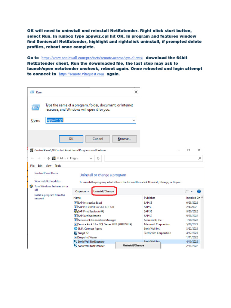 Netextender uninstall reinstall pdf