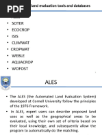 Automatic Land Evaluation Tools and Databases