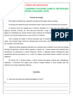 Copiar O Texto No Caderno Utilizand Caneta, em Seguida Responder As Questões Utilizand Lápis