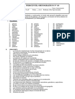 PERCENTIL ORTOGRAFICO N 10 - 6to DE PRIMARIA A Y B