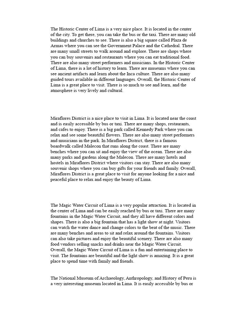 The Historic Center of Lima Is A Very Nice Place PDF Lima Museum