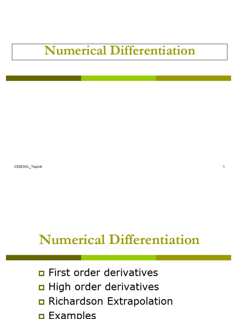 Numerical Differentiation Techniques | PDF | Computational Science ...