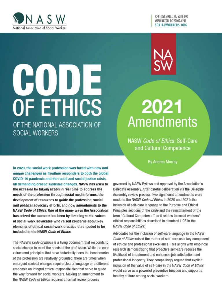 Nasw Code of Ethics | PDF