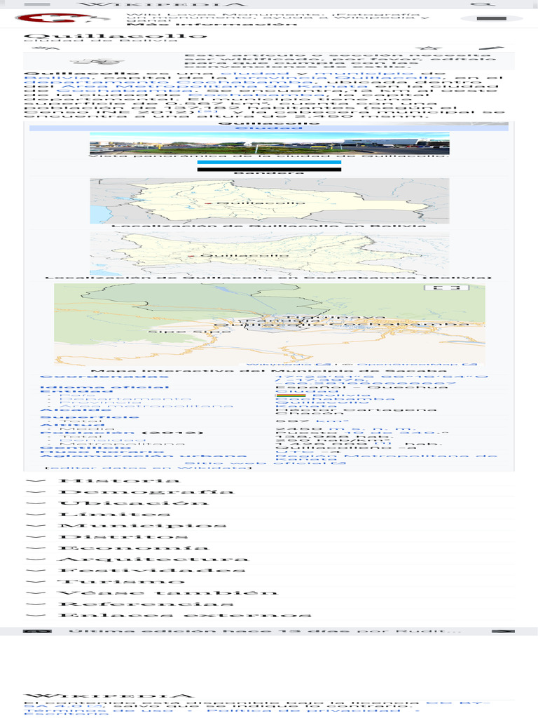 Quillacollo Wikipedia, La Enciclopedia Libre PDF Wikipedia