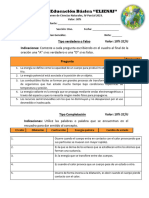 Examen de Naturales 6to Grado 2023 - IV-Parcial