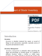 Management of Stock/ Inventory: Group Members