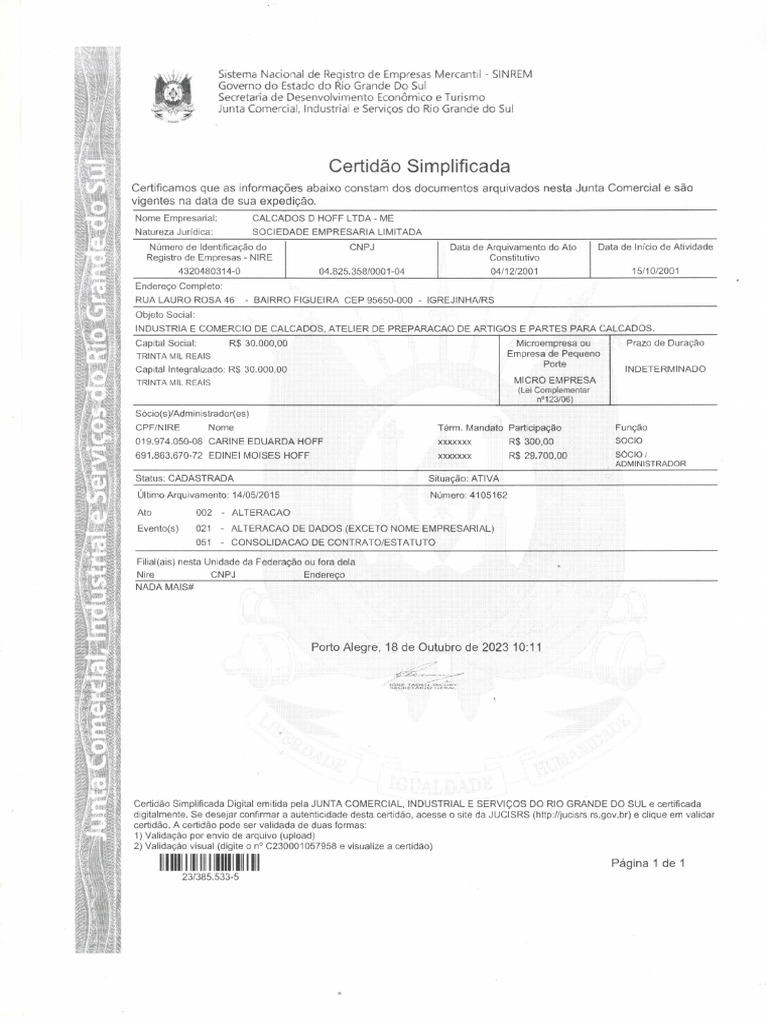 Certidão Simplificada Pdf