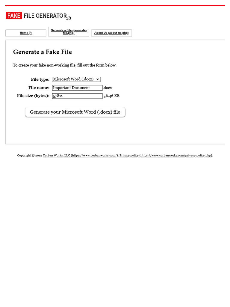 Generate A File - File Generator | PDF