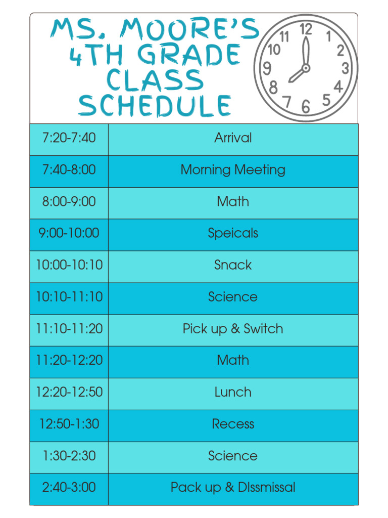 Class Schedule PDF