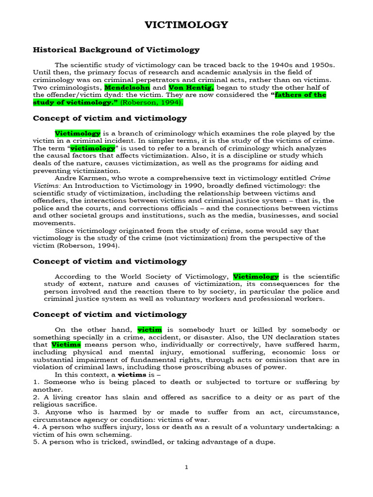 Victimology New | PDF | Victimology | Crimes