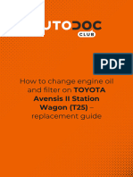 EN How To Change Engine Oil and Filter On Toyota Avensis II Station Wagon t25 Replacement Guide