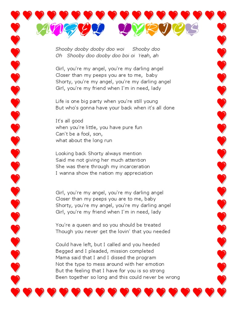 Shaggy Angel Song Lyrics Pdf
