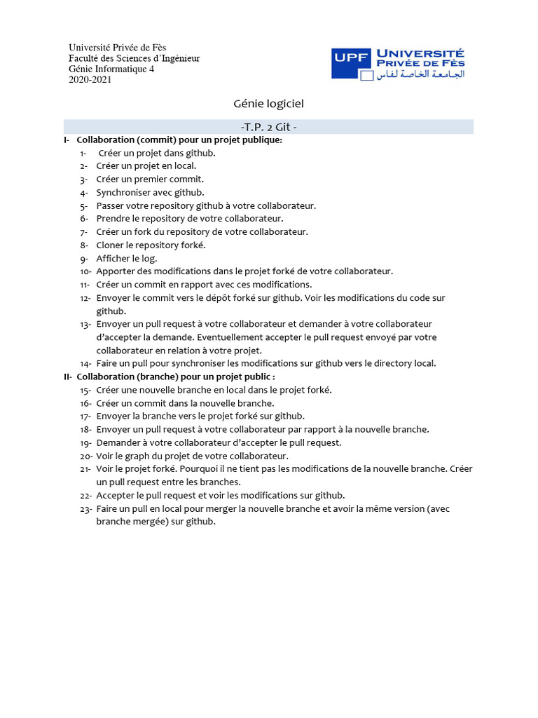 Collaboration avec Git et GitHub | PDF