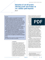 Optimization of Cut-Off Grades Considering Grade Uncertainty in Narrow, Tabular Gold Deposits