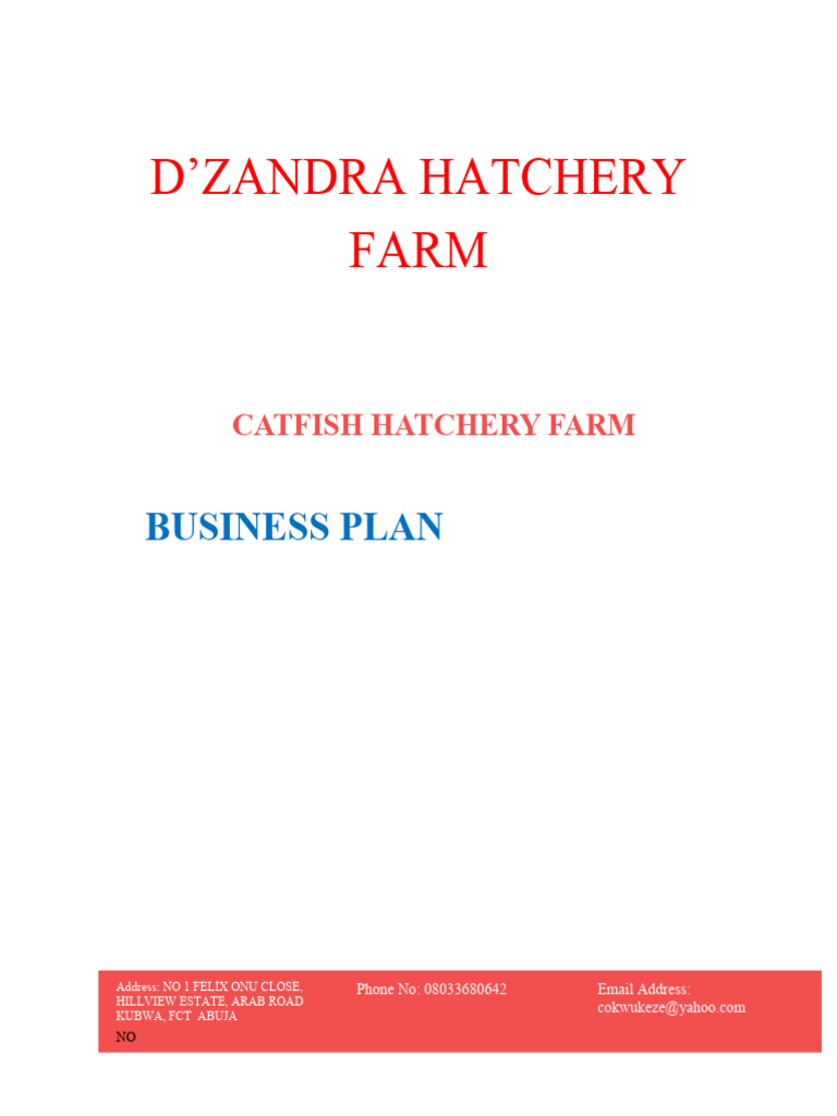 Business PlanCatfish Breeding 2 PDF Agriculture Farms