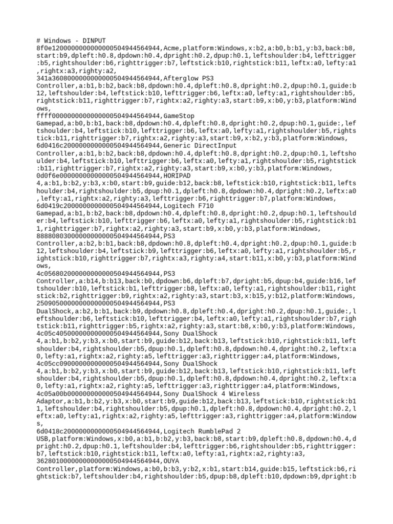 Gamecontrollerdb PDF Video Game Hardware Computer Hardware